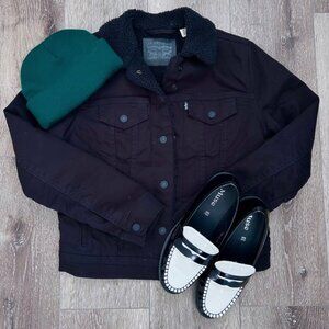 Levi's Black Sherpa Jean Jacket